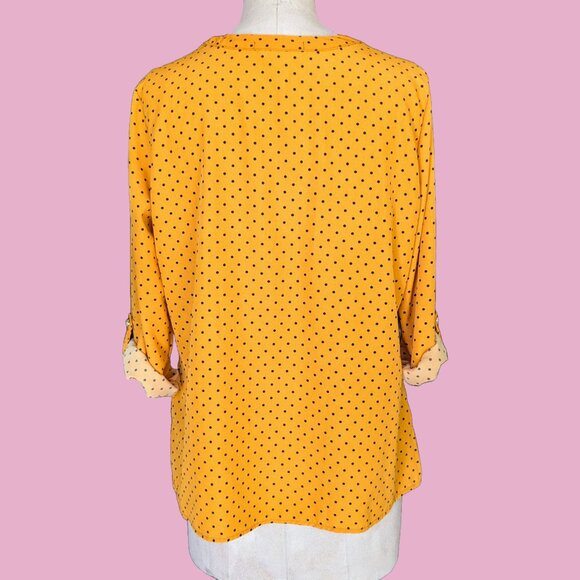 Adrienne Vittadini Polkadot 3/4 Sleeve Blouse - Picture 3 of 6